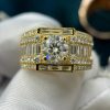Nhẫn Nam Chế Tác Vàng Gold 101418k Đính Kim Cương Moissanite Viên Chủ 7.2 Ly (2)