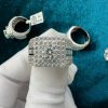 Nhẫn Nam Tuỳ Chỉnh Kim Cương Moissanite Viên Chủ 7.2 Ly Vàng Trắng