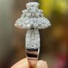 Nhẫn Nữ Họa Tiết Bông Hoa Chế Tác Kim Cương Moissanite Vàng Trắng 101418k (2)