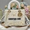 Túi Xách Dior Bag White Ren Hoa Thêu Siêu Cấp Màu Trắng 24x20x10cm (2)