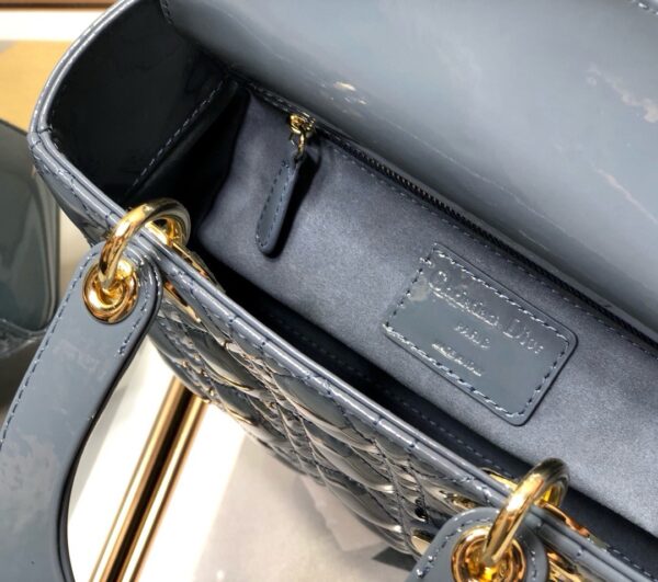 Túi Xách Dior Lady Nữ Màu Xanh Khóa Vàng Siêu Cấp 20cm (2)