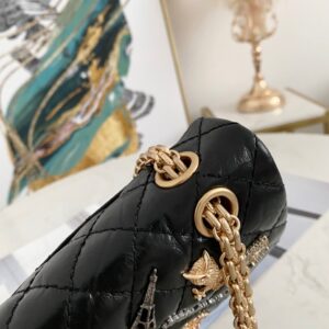 Túi Xách Siêu Cấp Chanel Classic Charm Nữ Màu Đen 25cm (2)