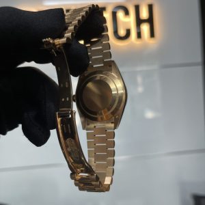 Đồng Hồ Cũ Rolex Day-Date Bọc Vàng 18K Nam Cọc Số Da Quang Size 40mm (8)