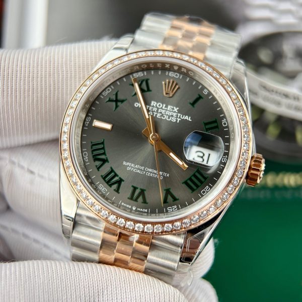 Đồng Hồ Rolex DateJust 126231 Mặt Wimbledon Độ Moissanite