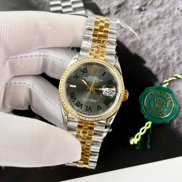 Đồng Hồ Rolex DateJust 126333 Viền Kim Cương Moissanite