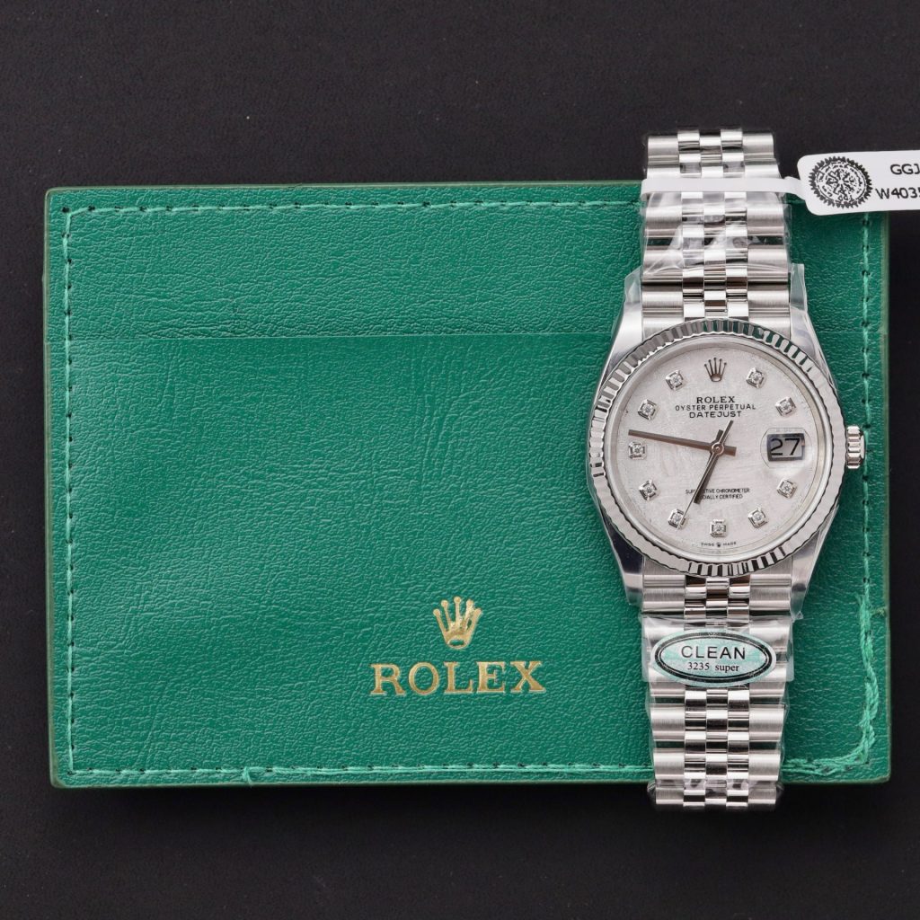 Đồng Hồ Rolex DateJust Mặt Thiên Thạch Cọc Số Moissanite Nhà Máy Clean 36-41nmm (3)