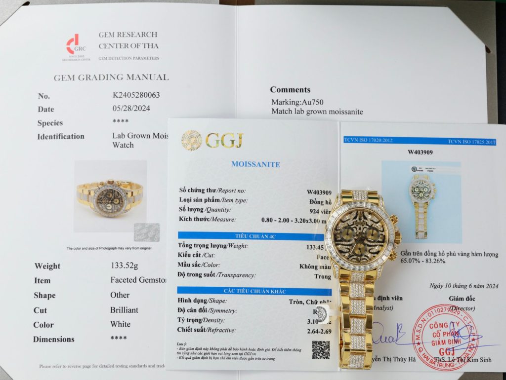 Đồng Hồ Rolex Daytona Eye Of Tiger Bọc Vàng Đính Moissanite Rep 11 (1)