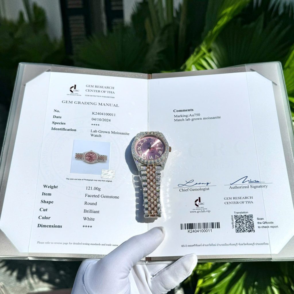 Đồng Hồ Rolex Đính Full Kim Cương Moissanite DateJust Demi (1)