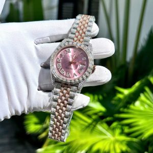 Đồng Hồ Rolex Đính Full Kim Cương Moissanite DateJust Demi (1)