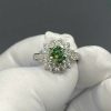 Nhẫn Nữ Hoạ Tiết Bông Hoa Chế Tác Kim Cương Moissanite Viên Chủ 6.8 Ly Vàng Trắng 10k (2)