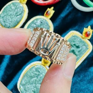 Nhẫn Rolex Nam Chế Tác Kim Cương Moissanite Vàng Hồng 101418K (2)