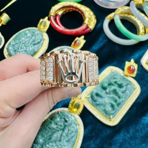 Nhẫn Rolex Nam Chế Tác Kim Cương Moissanite Vàng Hồng 101418K (2)