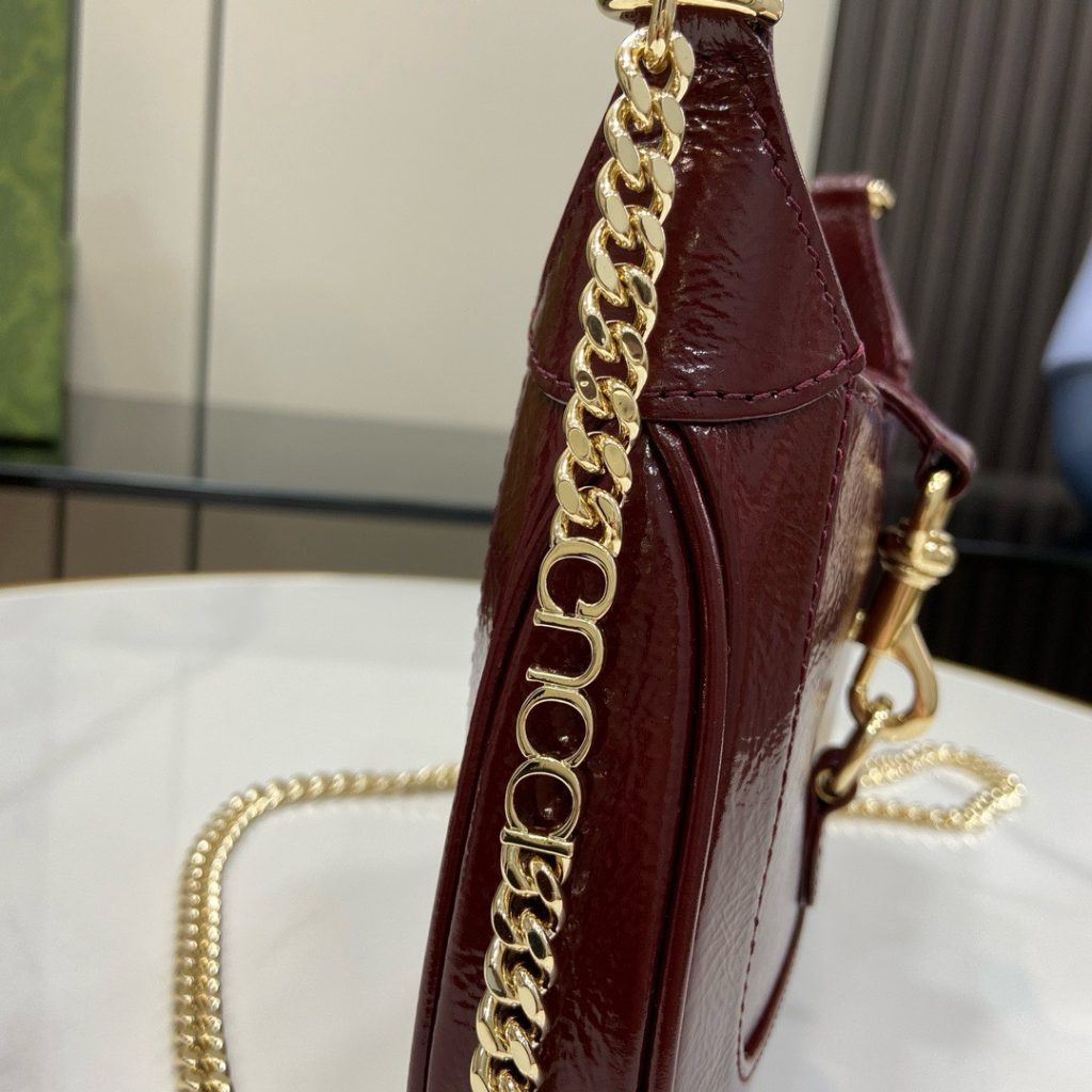 Túi Gucci Jackie Notte Mini Nữ Màu Đỏ Mận Khoá Vàng Like Auth Size 19.5x18x3 (2)