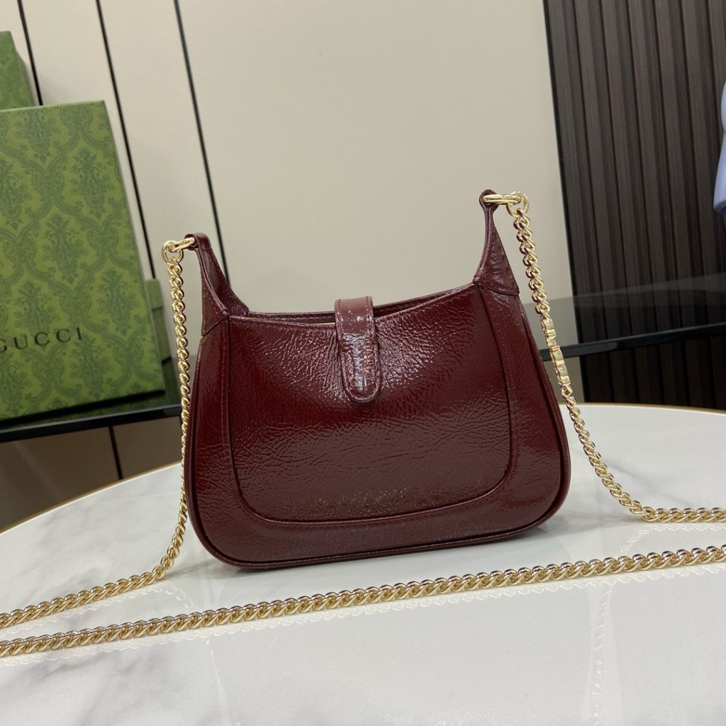 Túi Gucci Jackie Notte Mini Nữ Màu Đỏ Mận Khoá Vàng Like Auth Size 19.5x18x3 (2)
