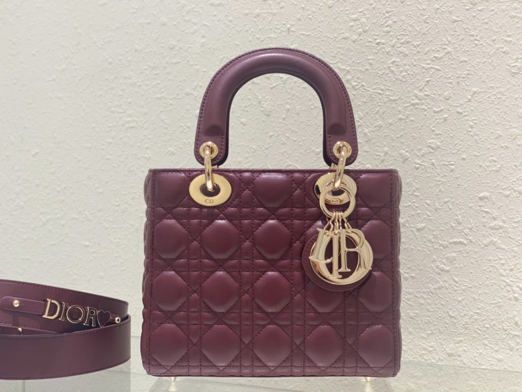 Túi Xách Dior Lady My ABC Siêu Cấp Nữ Màu Đỏ Mận 20cm (2)