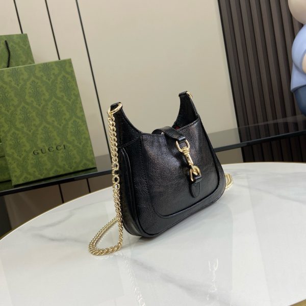 Túi Xách Gucci Jackie Notte Mini Siêu Cấp Nữ Màu Đen Khoá Vàng Size 19.5x18x3 (2)
