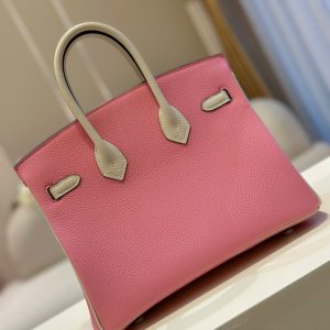 Túi Xách Hermes Birkin Mix Phw Togo Nữ Màu Hồng Like Auth 25cm (2)