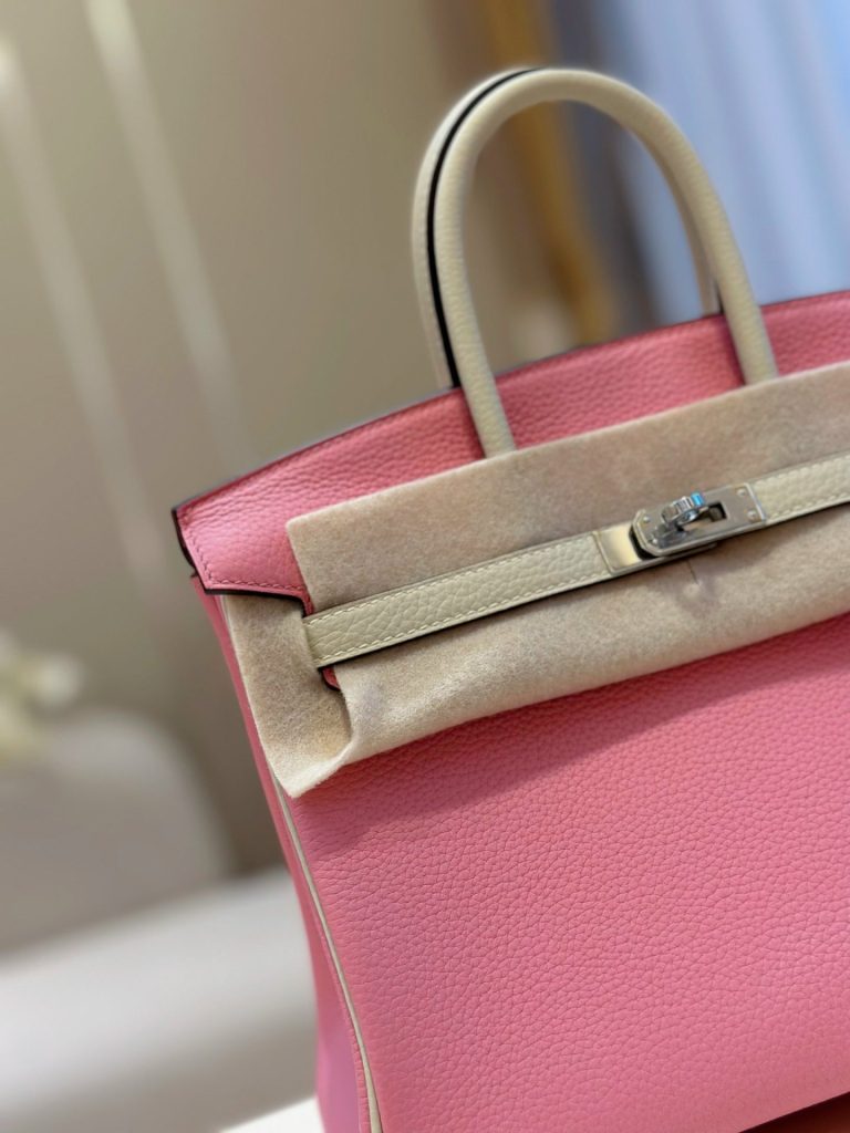 Túi Xách Hermes Birkin Mix Phw Togo Nữ Màu Hồng Like Auth 25cm (2)