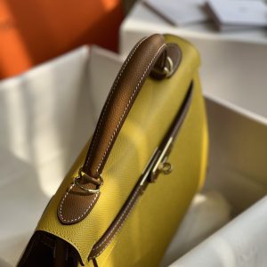 Túi Xách Hermes Kelly Epsom Replica 11 Nữ Màu Vàng 28cm (1)