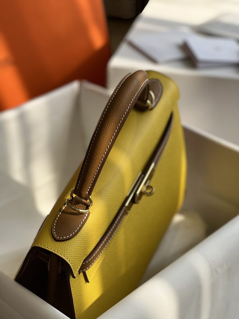 Túi Xách Hermes Kelly Epsom Replica 11 Nữ Màu Vàng 28cm (1)