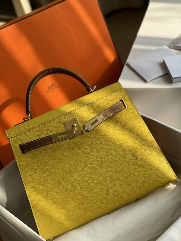 Túi Xách Hermes Kelly Epsom Replica 11 Nữ Màu Vàng 28cm (1)