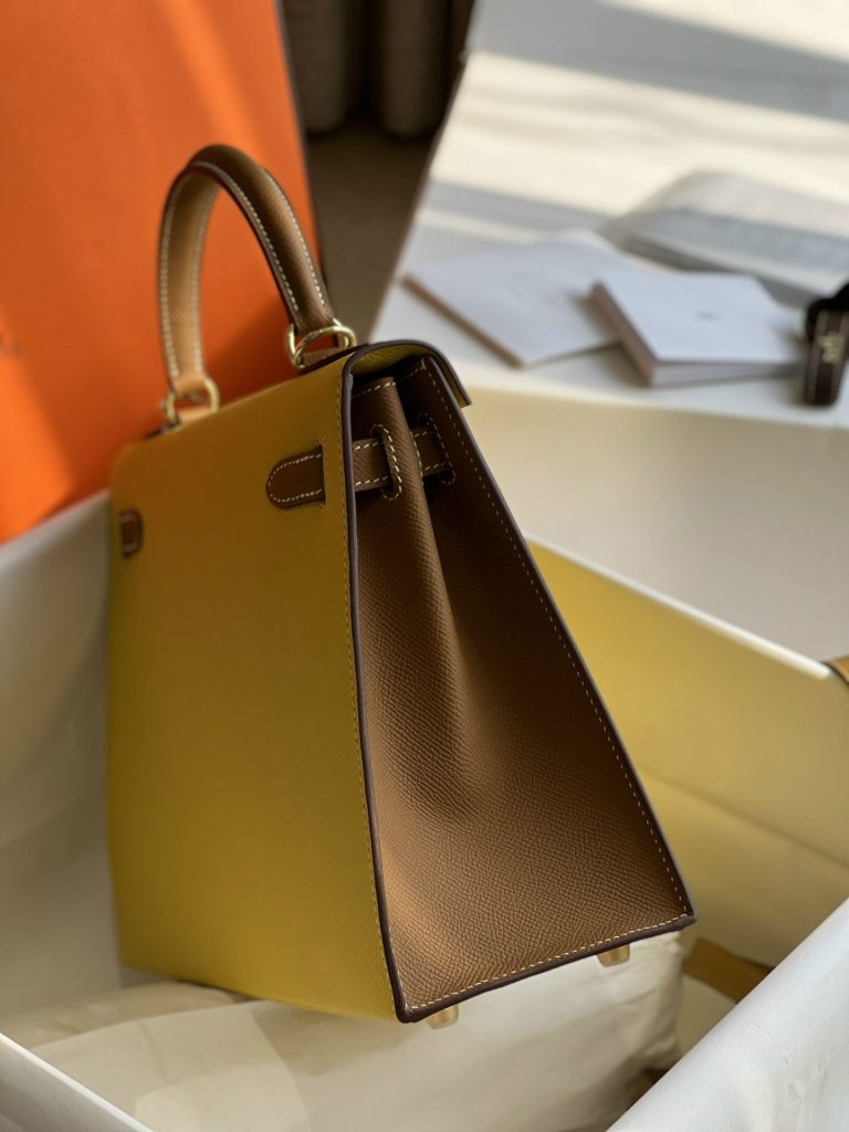 Túi Xách Hermes Kelly Epsom Replica 11 Nữ Màu Vàng 28cm (1)