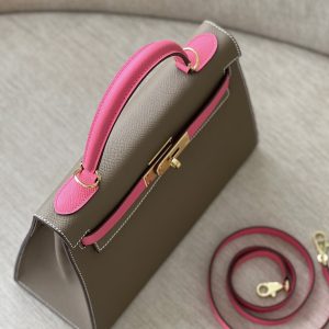 Túi Xách Hermes Kelly Replica 11 Cao Cấp Nữ Màu Ghi 28cm (2)