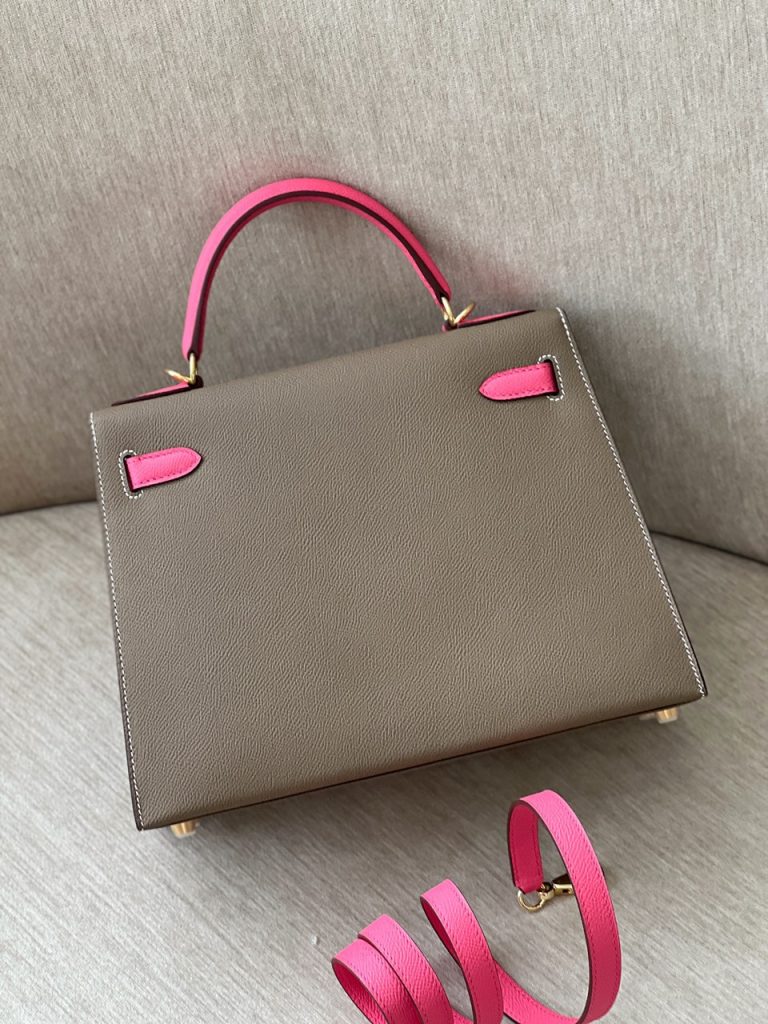 Túi Xách Hermes Kelly Replica 11 Cao Cấp Nữ Màu Ghi 28cm (2)