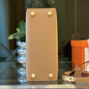 Túi Xách Hermes Kelly Replica 11 Nữ Màu Nâu Mix Da Cá Sấu 25cm (2)