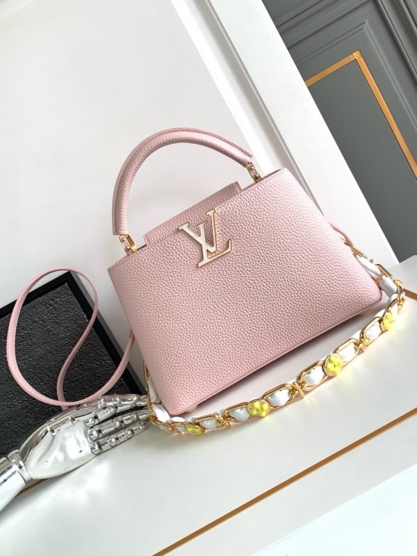 Túi Xách Louis Vuitton LV Capucines BB Nữ Màu Hồng Siêu Cấp 27x18x9cm (2)