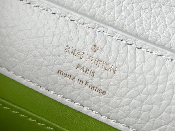 Túi Xách Louis Vuitton LV Capucines Nữ Hoạ Tiết Đan Màu Xanh 21cm (2)