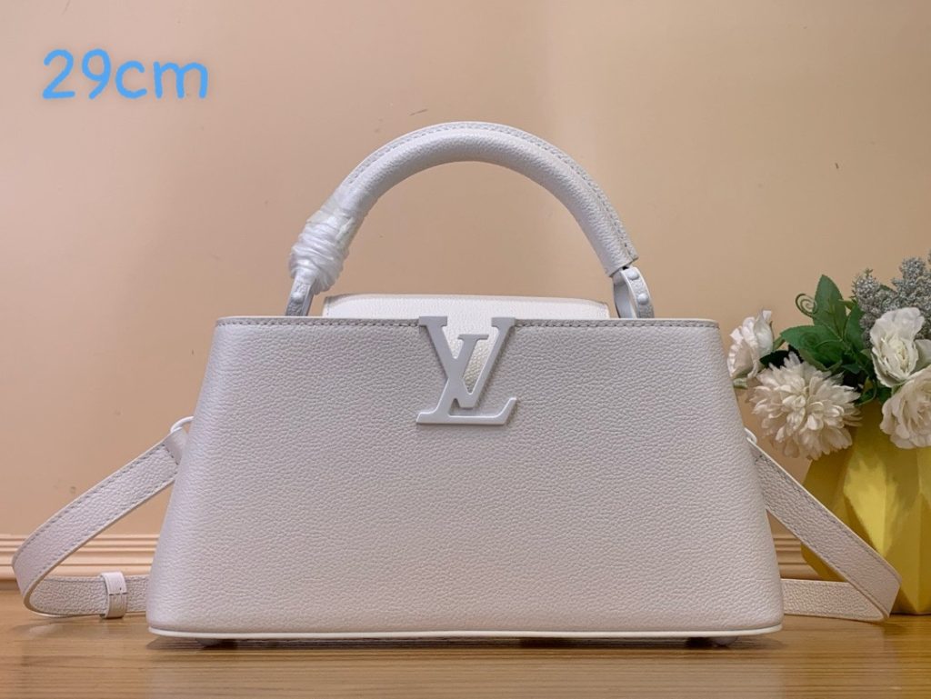 Túi Xách Louis Vuitton LV Capucines Siêu Cấp Nữ Màu Trắng Size 29cm (2)