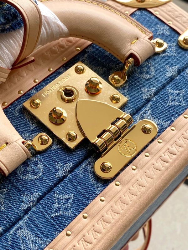 Túi Xách Louis Vuitton LV Petite Valise Denim Replica 11 Nữ Màu Xanh Size 22,5x17,5x11cm (2)