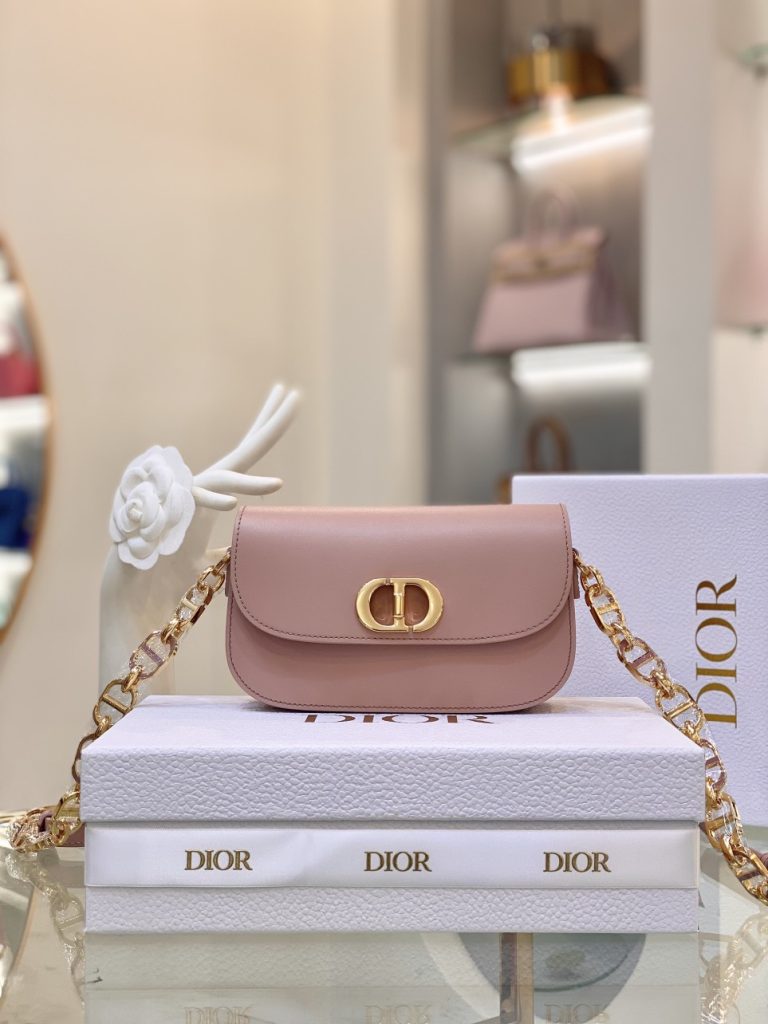 Túi Xách Nữ Dior 30 Montaigne Siêu Cấp Màu Hồng Khoá Vàng Size 22.5x12 (2)