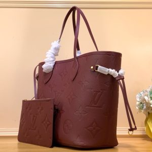 Túi Xách Nữ Hàng Hiệu Louis Vuitton LV Never Full Màu Đỏ Mận 32x29x17cm (2)