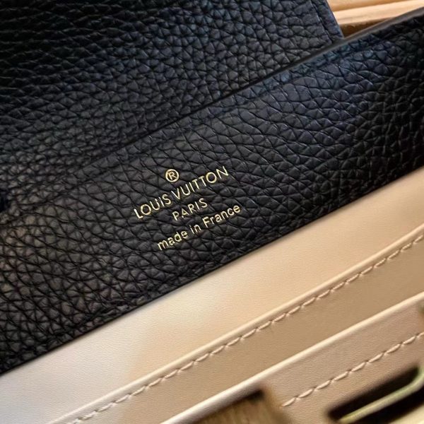 Túi Xách Nữ Louis Vuitton LV Capucines Like Auth Màu Đen Khoá Vàng Size 21x14x8cm (2)