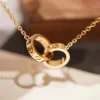 Vòng Cổ Cartier Love Kim Cương Vàng 18K Chế Tác (2)