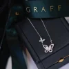 Vòng Cổ Graff Mặt Hình Con Bướm Chế Tác Vàng Trắng 18K kim Cương (2)