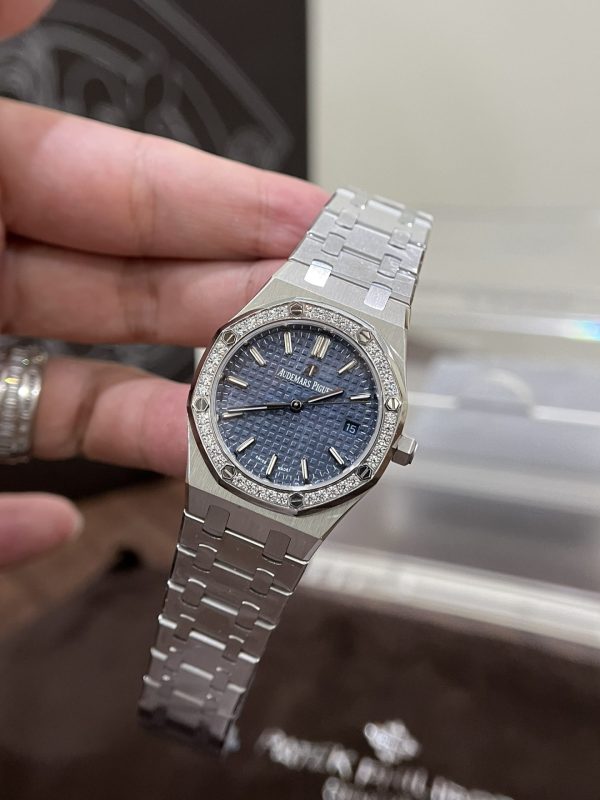 Đồng Hồ Audemars Piguet Royal Oak 77351ST Nữ Đính Đá Replica 34mm (2)