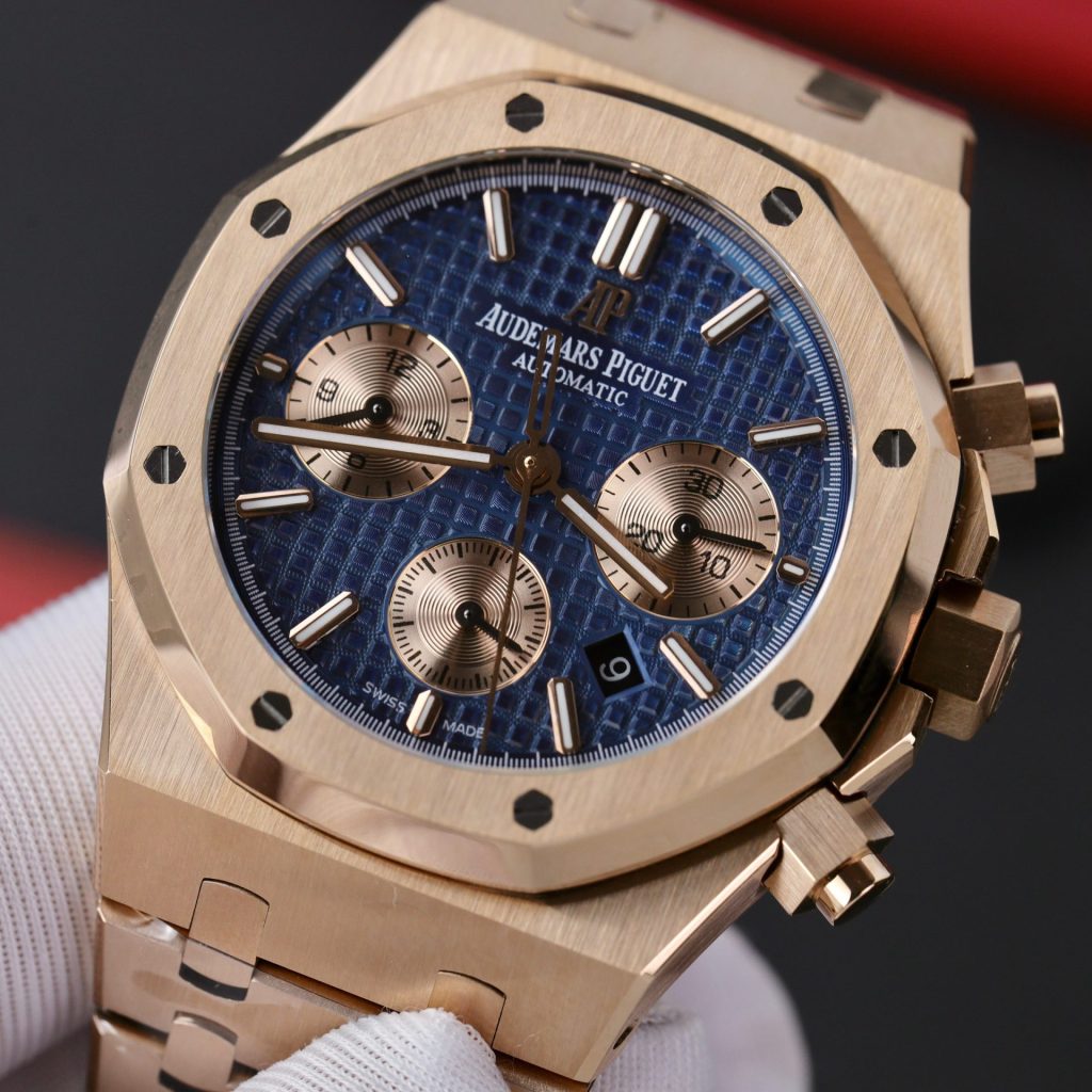 Đồng Hồ Audemars Replica 11 Piguet Royal Oak Chronograph 26331OR Mặt Xanh 41mm (1)