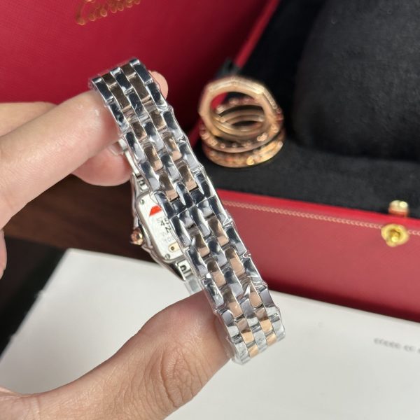 Đồng Hồ Cartier Panthere Demi Vàng Hồng Đính Đá Nhà Máy BV 23x30mm (1)