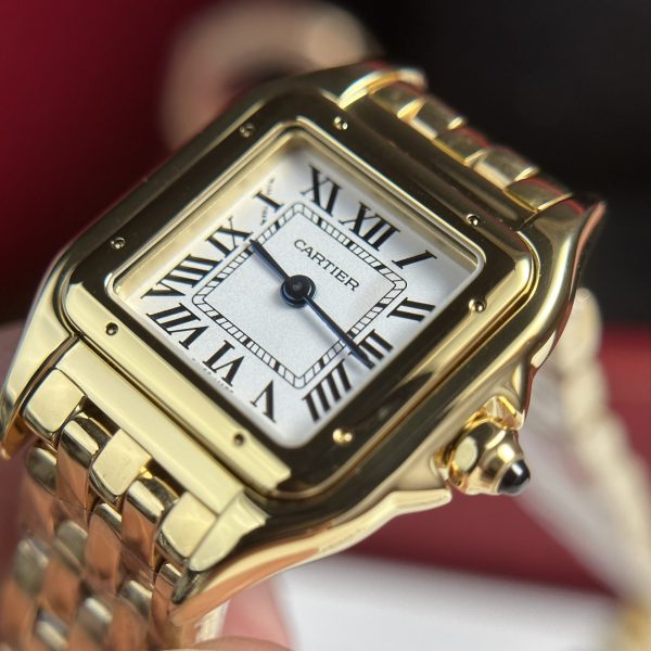 Đồng Hồ Cartier Panthere Rep 11 Nữ Mặt Trắng Dây Kim Loại Nhà Máy BV 23x30mm (2)