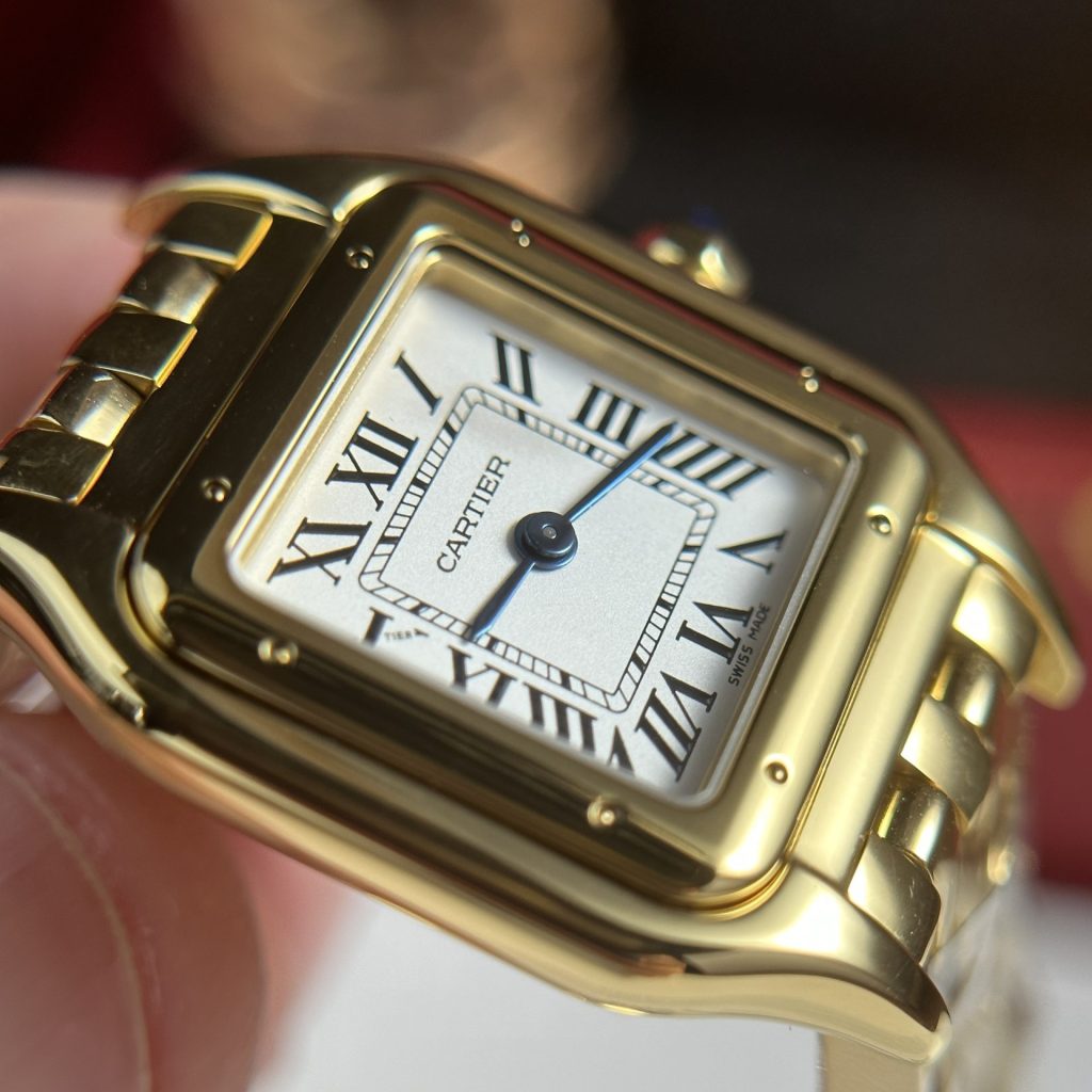 Đồng Hồ Cartier Panthere Rep 11 Nữ Mặt Trắng Dây Kim Loại Nhà Máy BV 23x30mm (2)