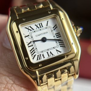 Đồng Hồ Cartier Panthere Rep 11 Nữ Mặt Trắng Dây Kim Loại Nhà Máy BV 23x30mm (2)