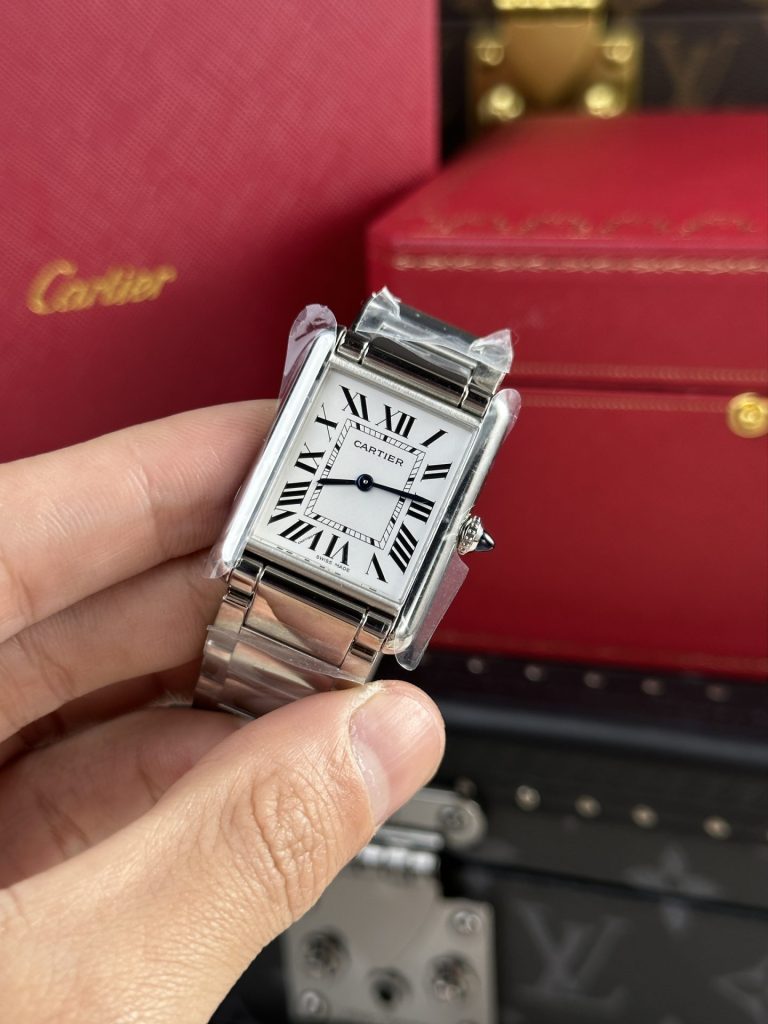 Đồng Hồ Cartier Replica 11 Tank Solo Dây Da Cọc Số La Mã AF Factory 22.5×33 (1)