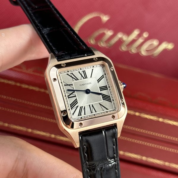 Đồng Hồ Cartier Santos Dumont Màu Vàng Hồng Rep 11 Nhà Máy F1