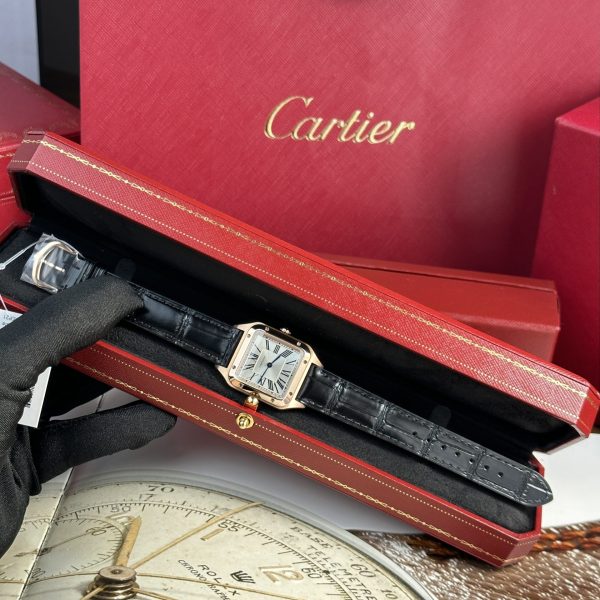 Đồng Hồ Cartier Santos Dumont Màu Vàng Hồng Rep 11 Nhà Máy F1