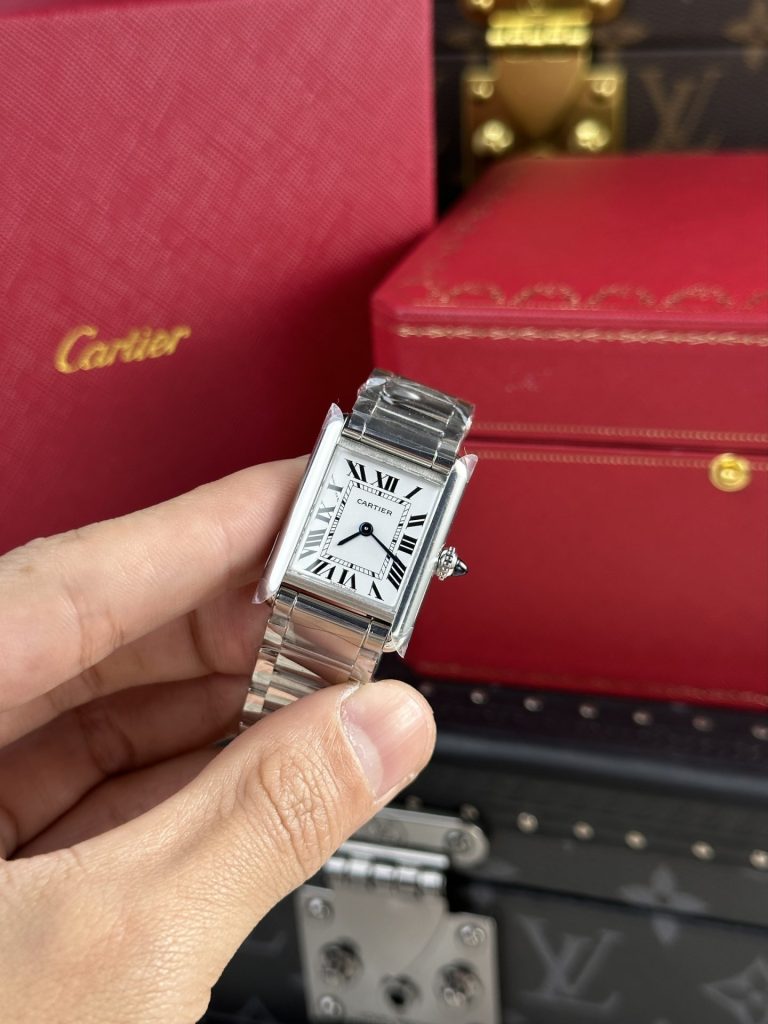 Đồng Hồ Cartier Tank Solo Replica 11 Dây Kim Loại AF Factory 22x29 (1)