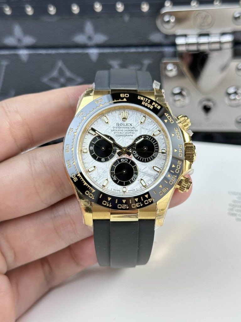 Đồng Hồ Rolex Chế Tác Mặt Thiên Thạch Tinh Chỉnh Trọng Lượng 120gram Daytona M116518LN Dây Cao Su 40mm (1)