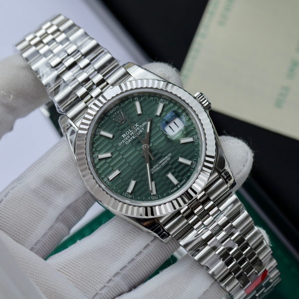 Đồng Hồ Rolex DateJust 126334 Mặt Motif Màu Xanh Lá Cây VSF 41mm (6)